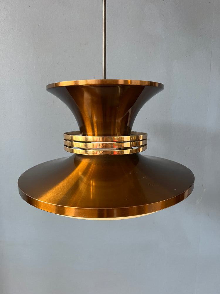 Vintage Danish Copper-coloured Pendant Lamp