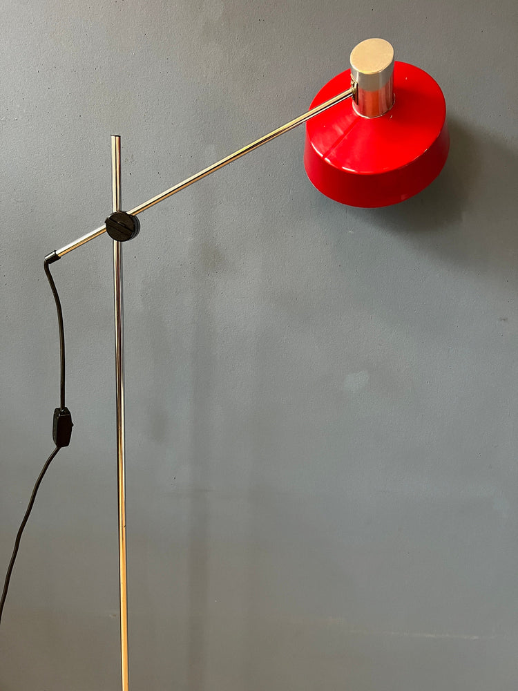 Adjustable Red Floor Lamp in Style of Hoogervorst