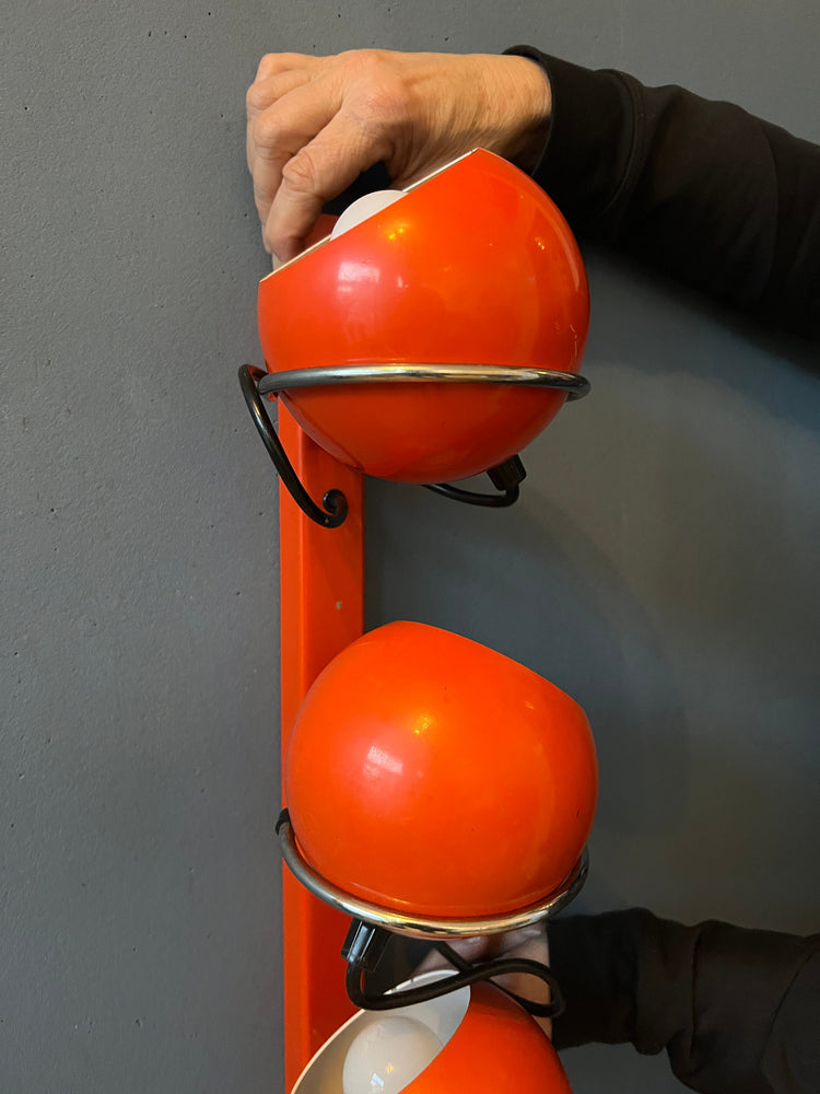 Mid Century Red GEPO Space Age Eyeball Wall Lamp