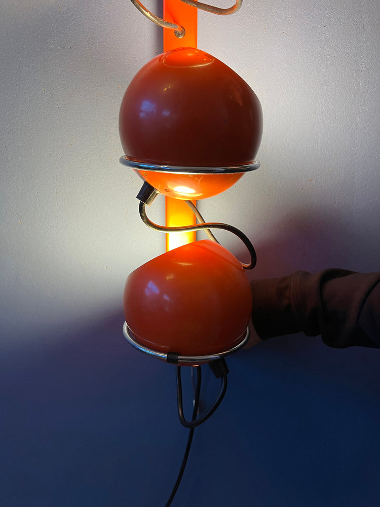 Mid Century Red GEPO Space Age Eyeball Wall Lamp