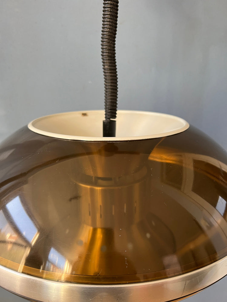 Dijkstra Space Age Pendant Light - Bronze Vintage Light Fixture - Acrylic Glass Shade