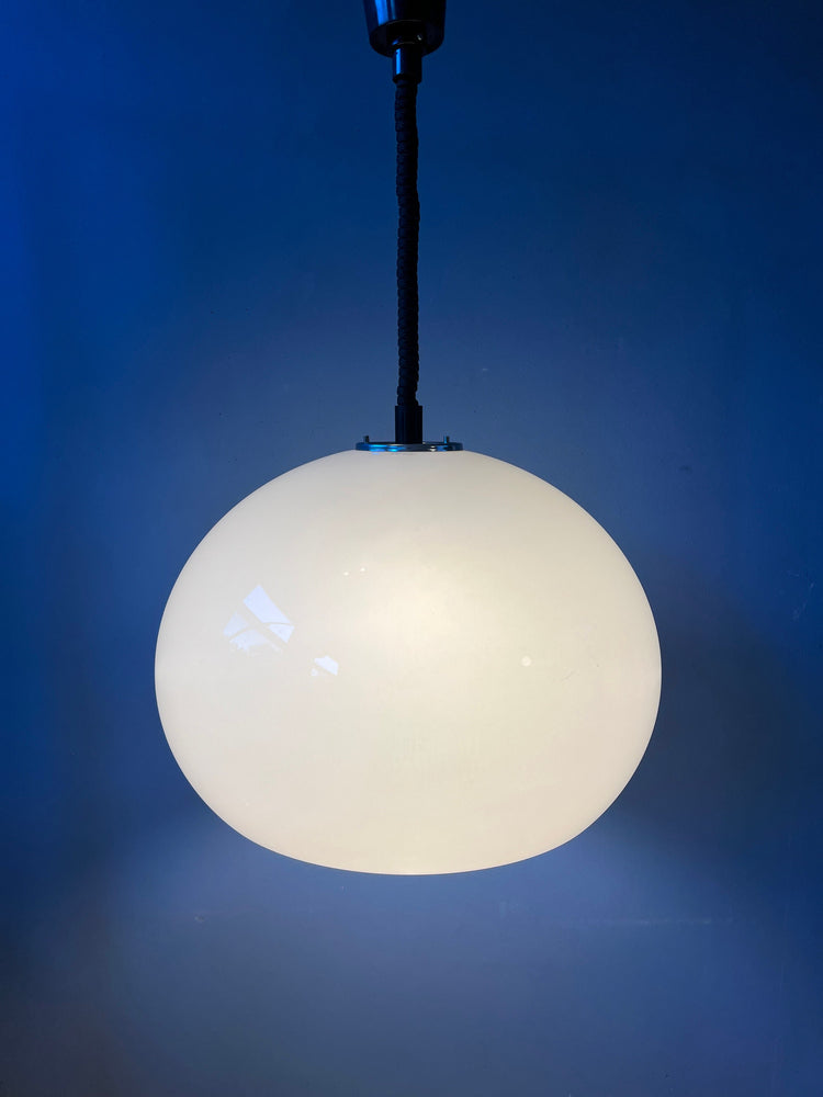 Vintage White Guzzini Jolly Pendant Light / Space Age Lamp / Mid Century Modern Lighting