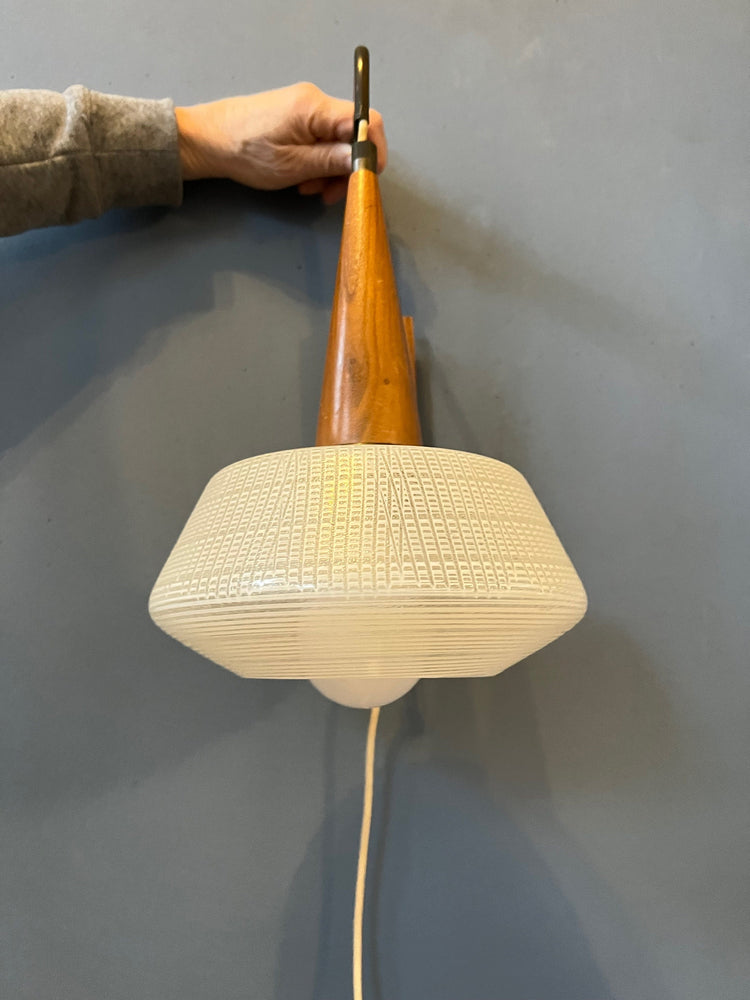 Vintage Opaline Glass Lamp | Louis Kalff | Mid Century Light | White | 70s |