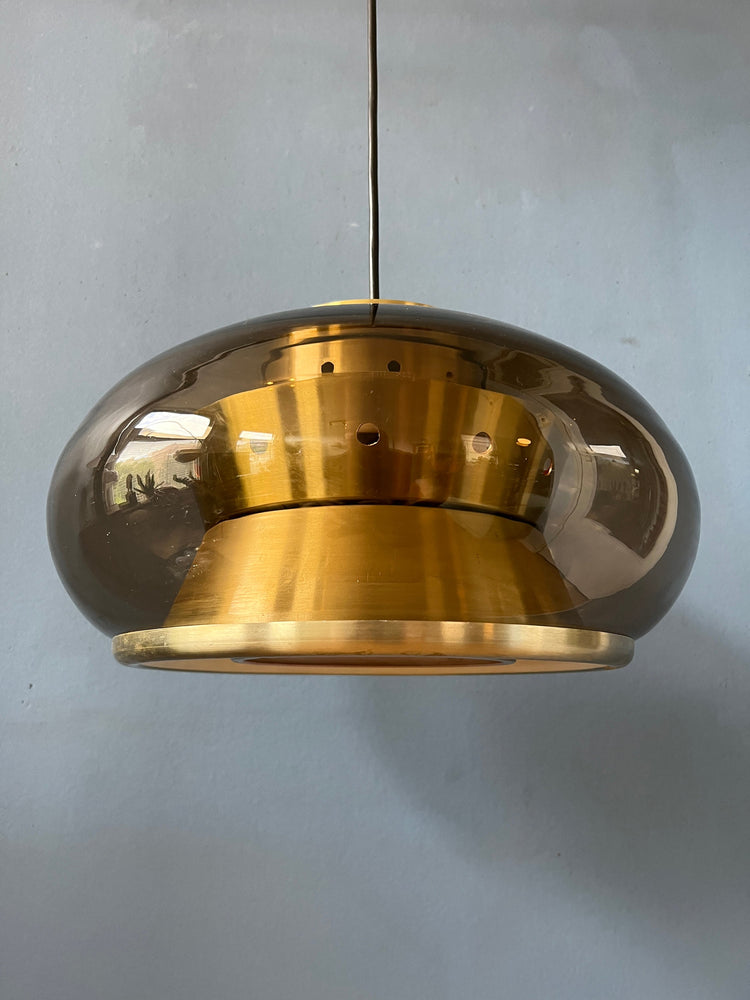 Vintage Pendant Lamp | Doria Leuchten Space Age Lamp | 70s Glass Light