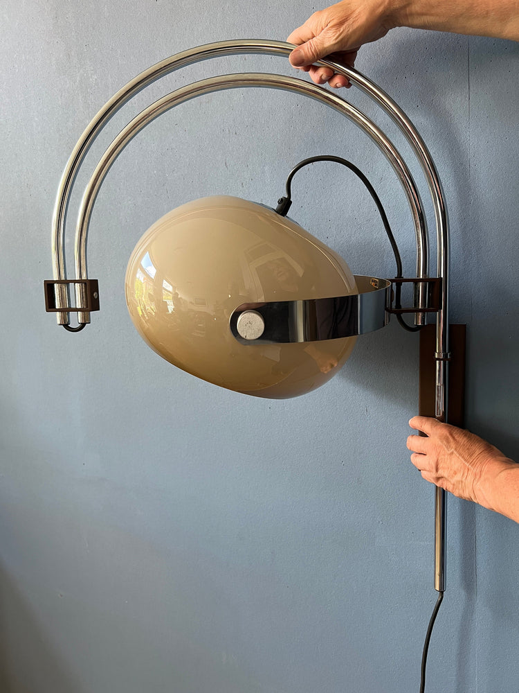 Vintage Wall Lamp | Dijkstra Double Arc Lamp | Space Age Lamp | Mushroom Lamp | 70s Mid Century Modern Light