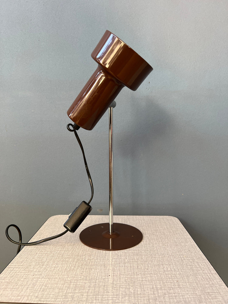 Vintage Brown Adjustable Space Age Desk Lamp
