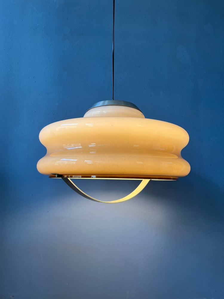 Vintage Space Age Pendant Light by Herda with Acrylic Glass Mushroom Shade