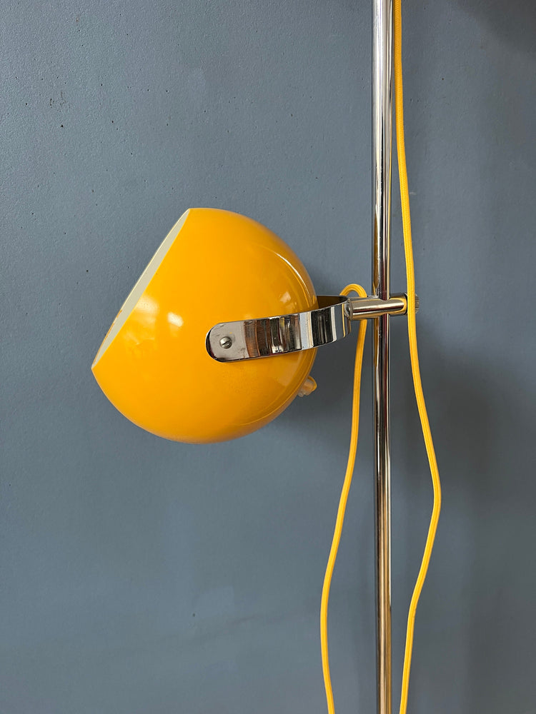 Yellow Vintage Herda Space Age Eyeball Floor Lamp