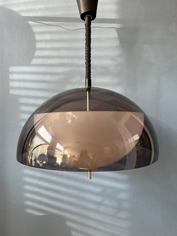 Mid Century Dijkstra Space Age Light Fixture / Purple Vintage Pendant Lamp