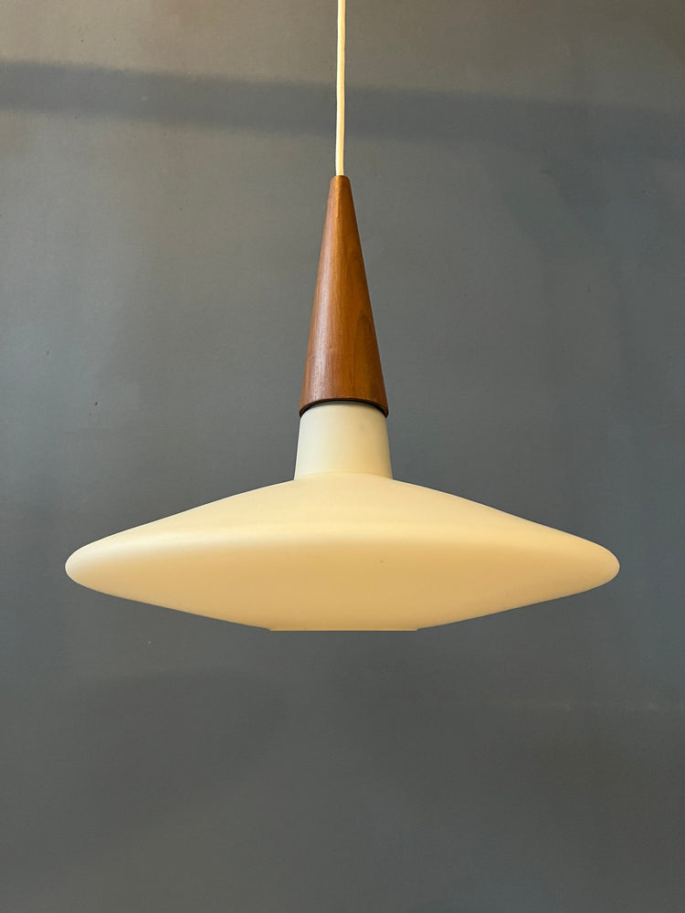 Milk Glass Pendant Light by Louis Kalff for Philips