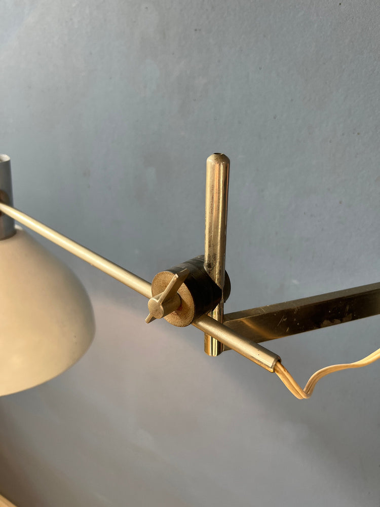 Dijkstra Swing Arm Mid Century Wall Lamp with Beige Shade