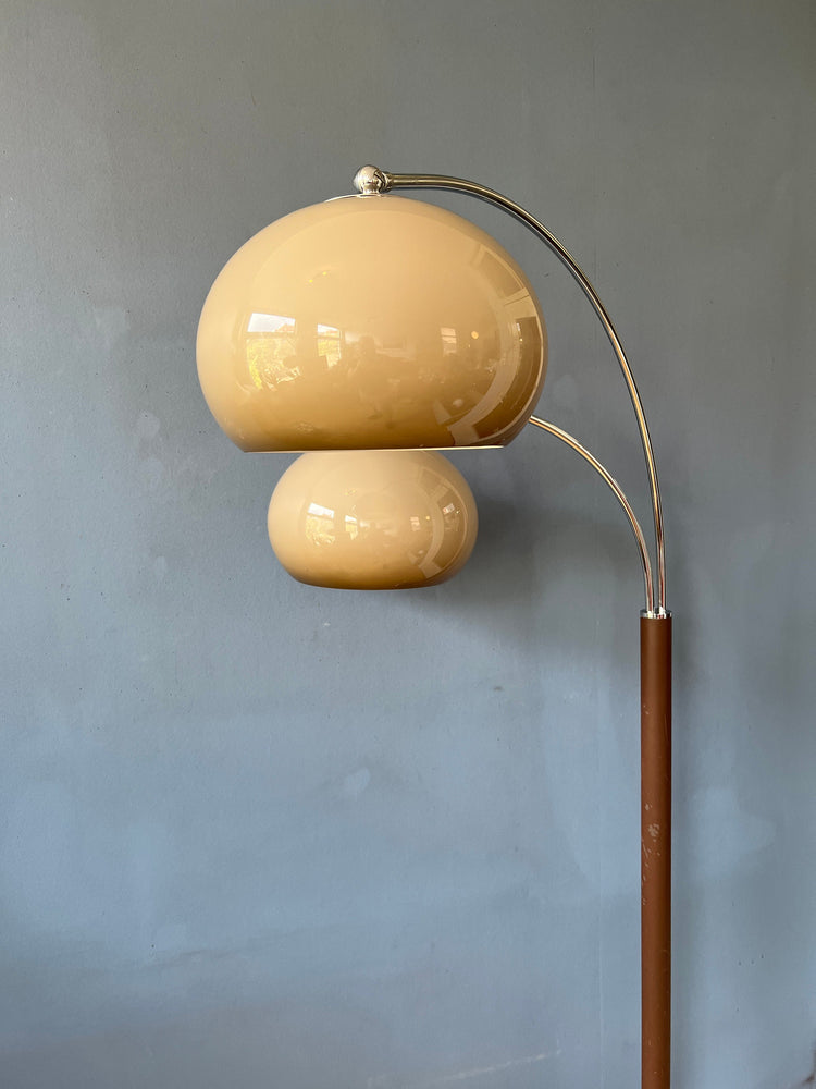 Vintage Dijkstra Double Arc Mushroom Floorlamp | Space Age Lighting | Retro 70s Standing Light