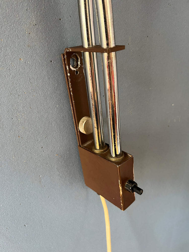 Vintage Dijkstra Double Arc Wall Lamp | Space Age Mushroom Lamp | Vintage 70s Sconce