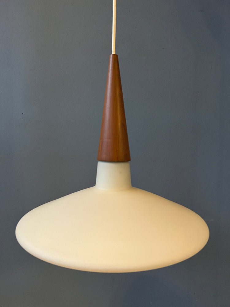 Milk Glass Pendant Light by Louis Kalff for Philips