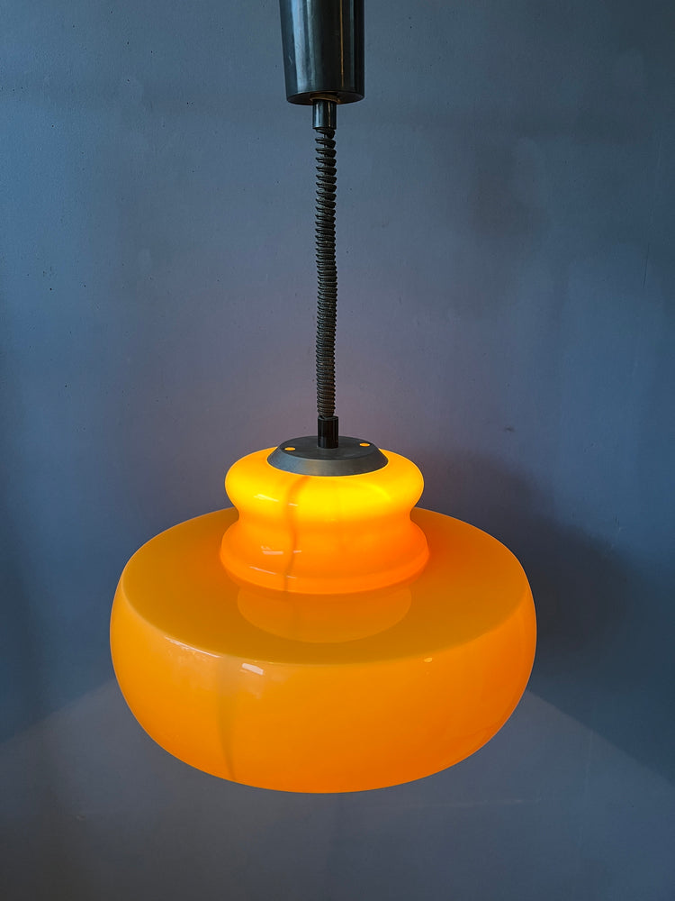 Mid Century Orange Space Age Pendant Light