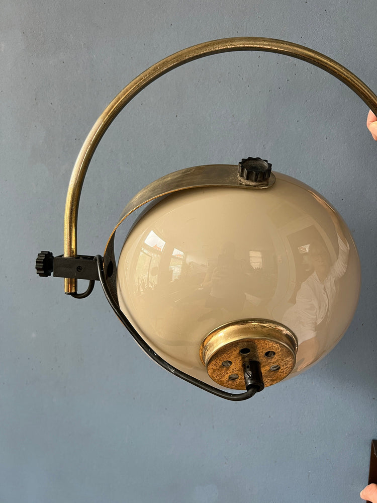 Mid Century Dijkstra Arc Wall Light | Space Age Mushroom Lamp | Vintage 70s Sconce