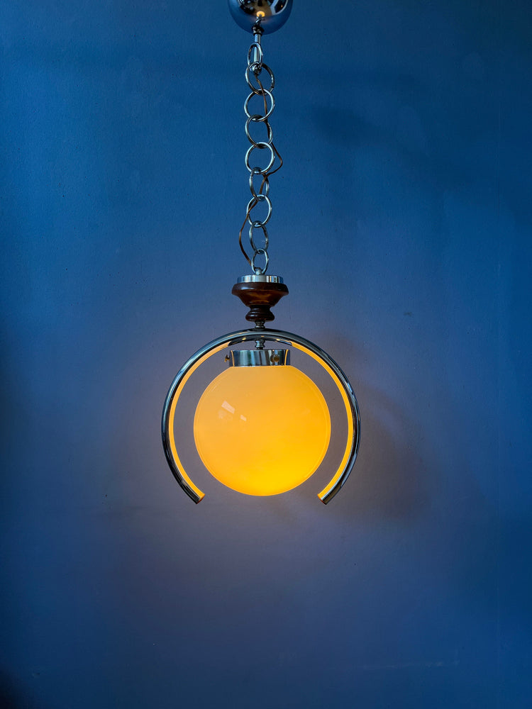 Italian Pendant Light / Mazzega Lamp / Murano Glass Light