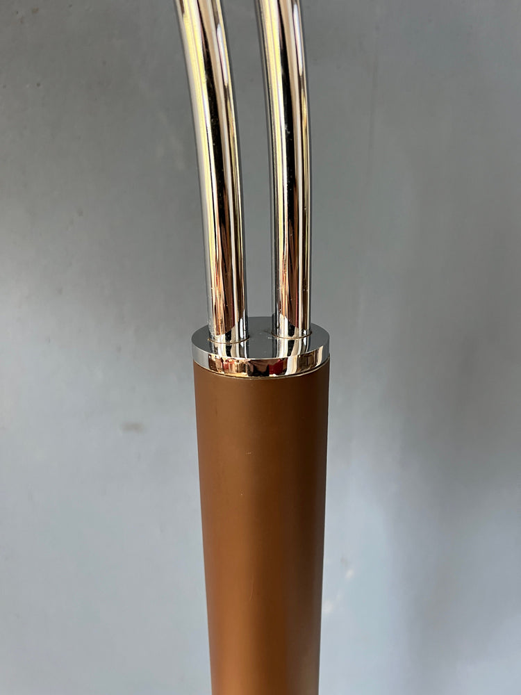 Vintage Dijkstra Double Arc Mushroom Floorlamp | Space Age Lighting | Retro 70s Standing Light