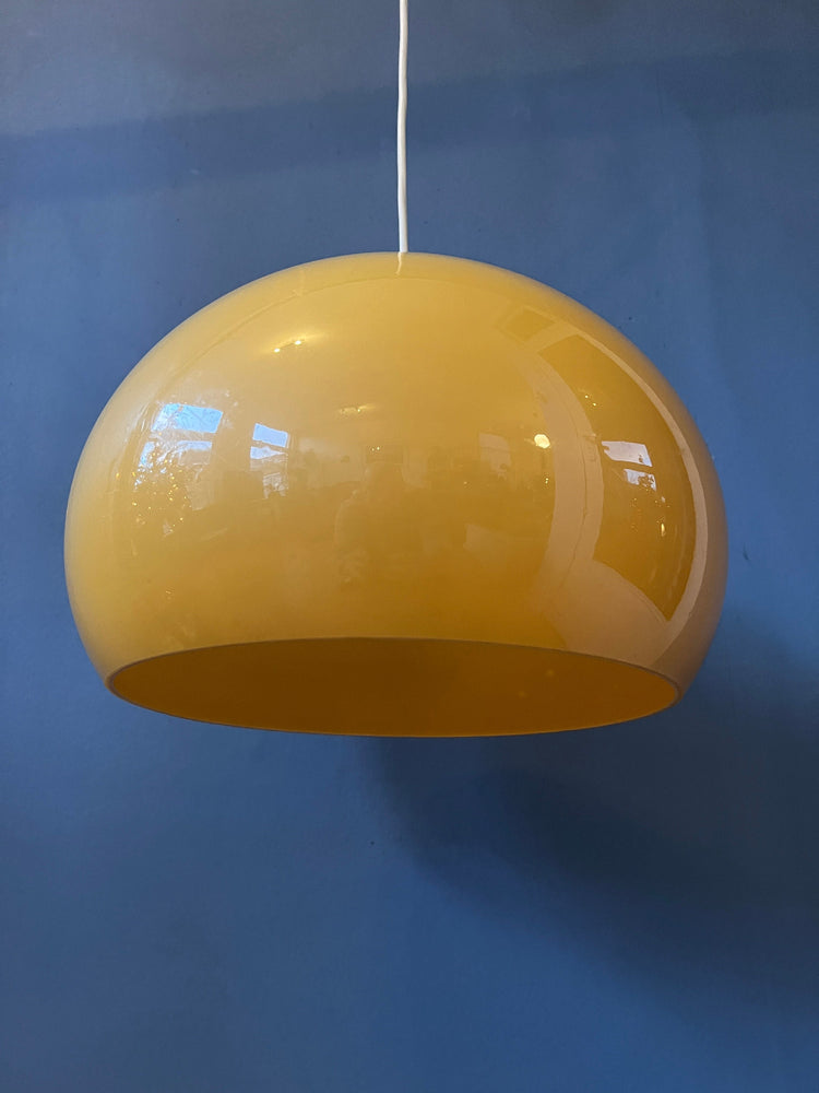 Yellow Space Age Mushroom Pendant Light