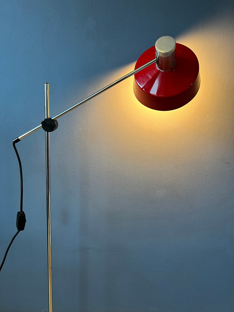 Adjustable Red Floor Lamp in Style of Hoogervorst