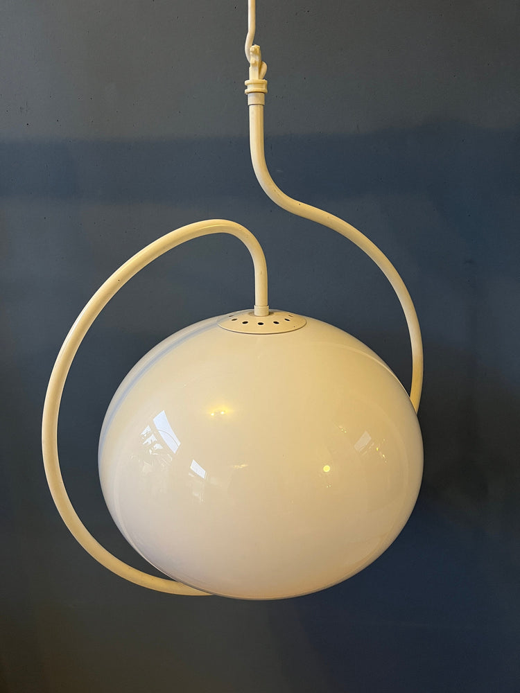 Dijkstra Space Age Hanging Lamp with White Frame and Mushroom Shade
