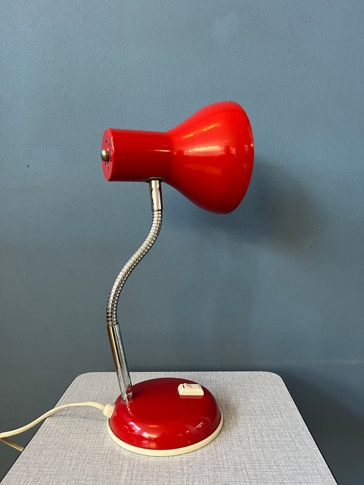 Vintage Flexible Red Spage Age Table Lamp