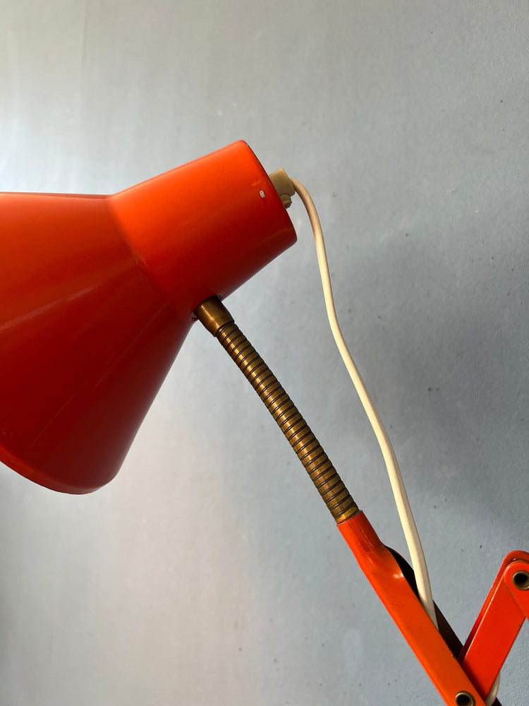 Mid Century Red Vintage Scissor Wall Lamp
