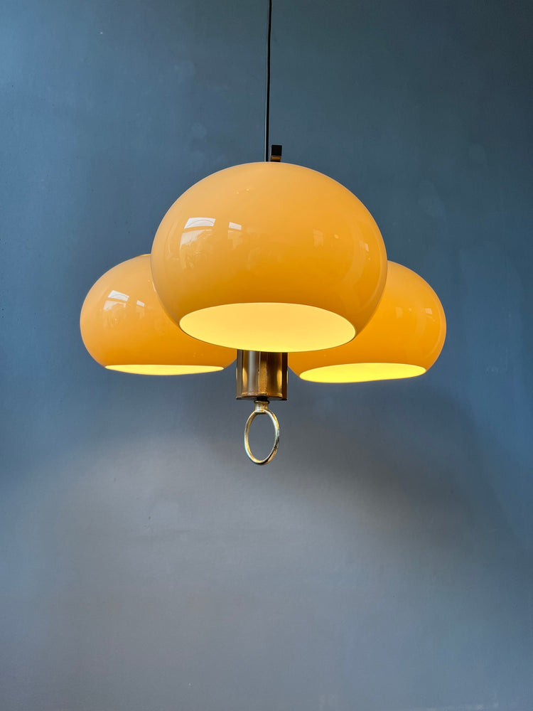 Herda Space Age Pendant Light / Vintage Acrylic Glass Chandelier | Mid Century Modern Lamp | Retro 70s Mushroom Lighting