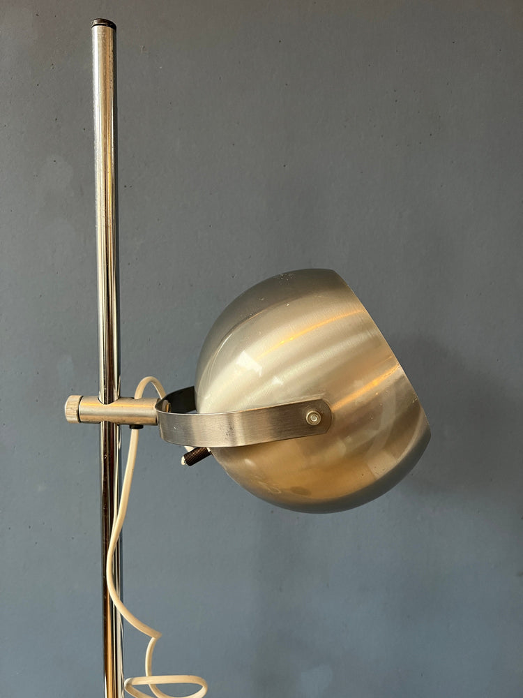 Space Age Eyeball Floor Lamp - Silver Mid Century Standing Light