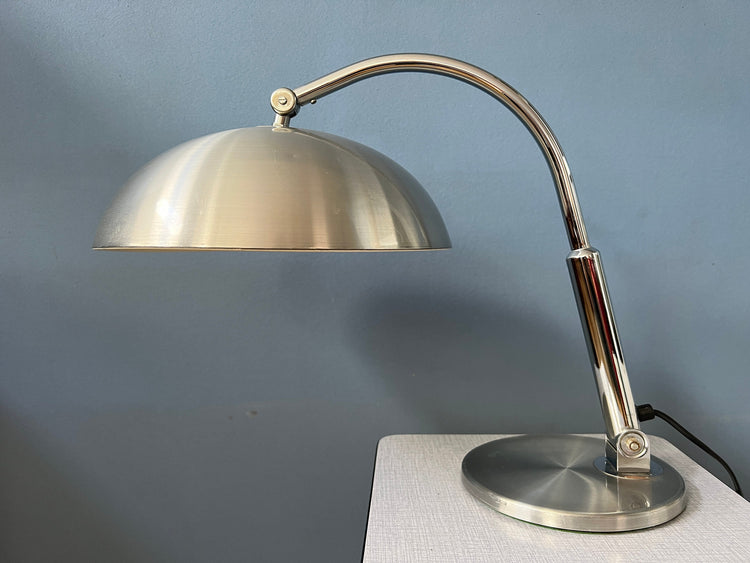 Vintage Hala Busquet / Hala 144 Table Lamp by Herman Busquet - Silver Bauhaus Desk Lamp
