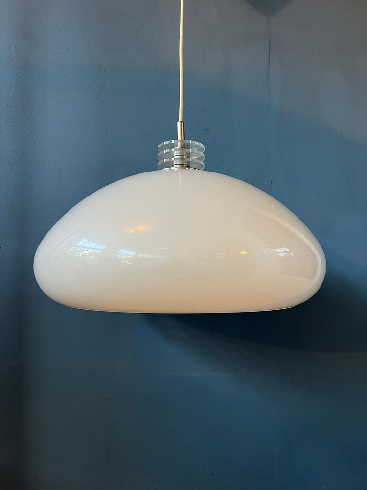 Mushroom Pendant Lamp - White Space Age Light Fixture