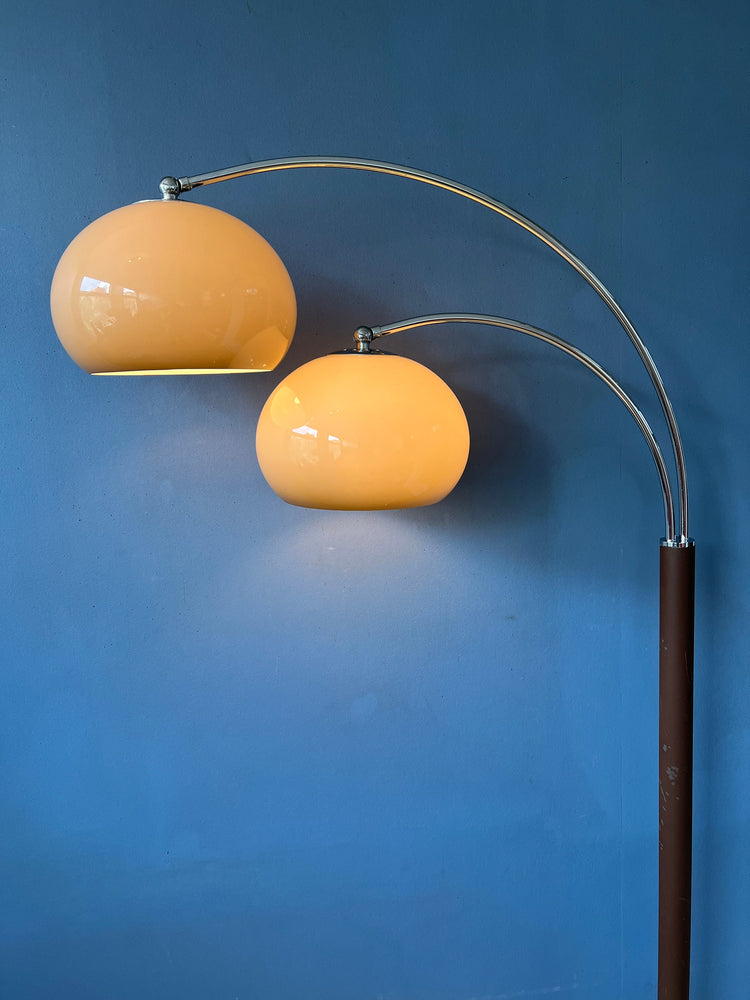 Vintage Dijkstra Double Arc Mushroom Floorlamp | Space Age Lighting | Retro 70s Standing Light