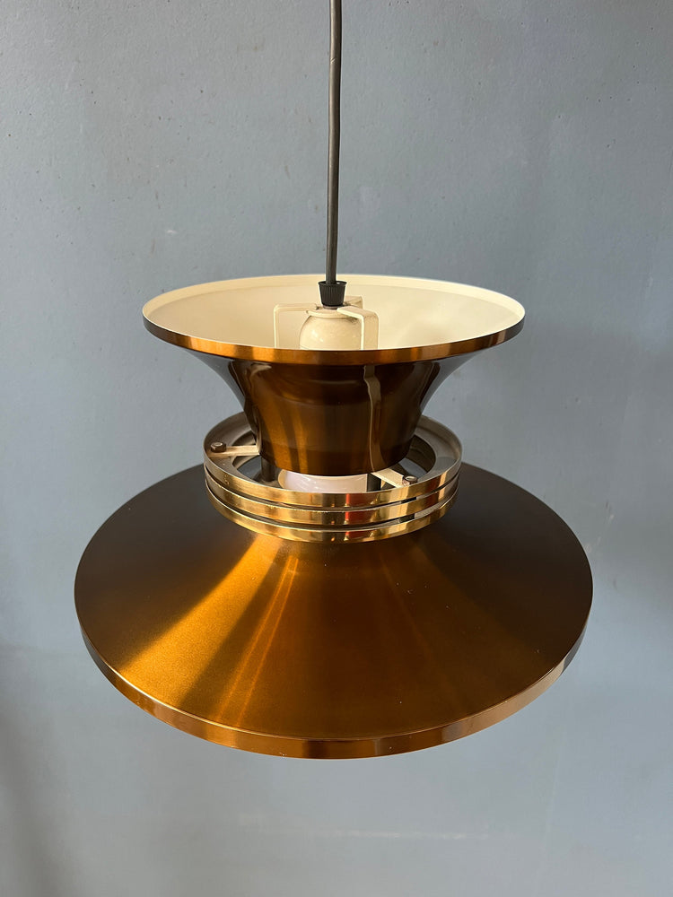Vintage Danish Copper-coloured Pendant Lamp