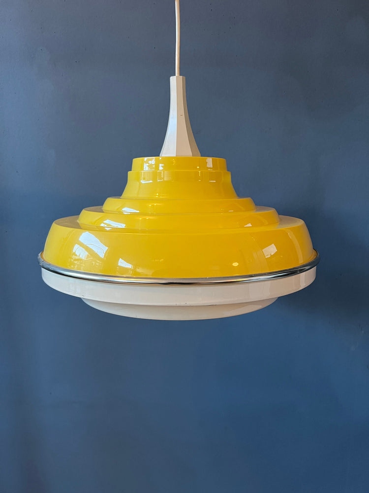 Vintage Yellow Space Age Pendant Lamp by Massive Belgium
