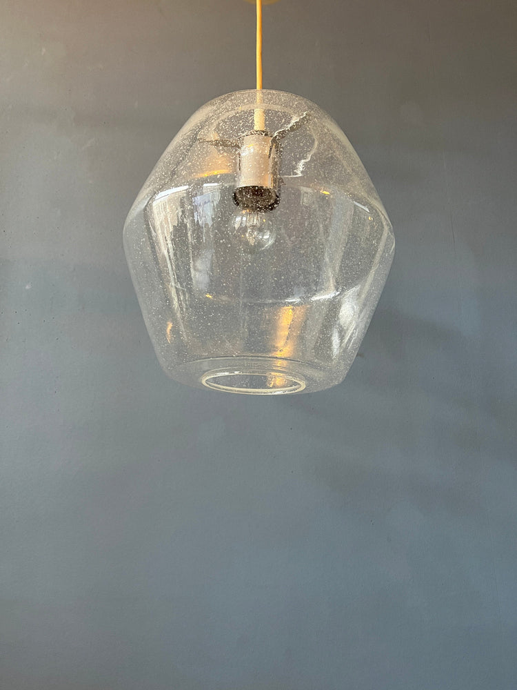 Midcentury RAAK Pendant / Kristall B1217 / Glass Lamp / Murano / Opaline Christal Light