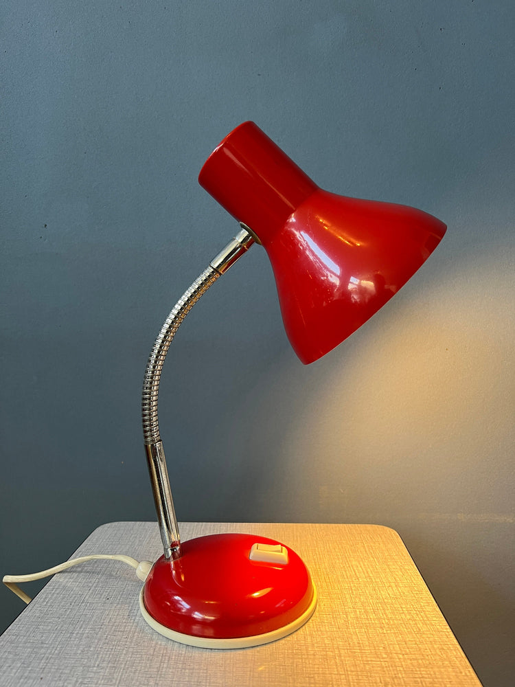 Vintage Flexible Red Spage Age Table Lamp
