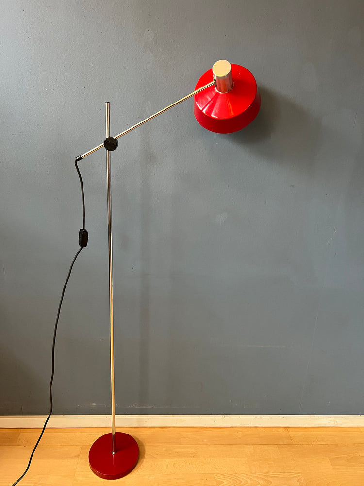 Adjustable Red Floor Lamp in Style of Hoogervorst