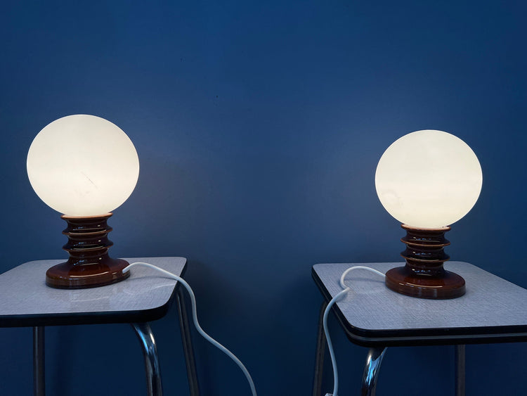 Vintage Set (2) West Germany Ceramic Table Lamps