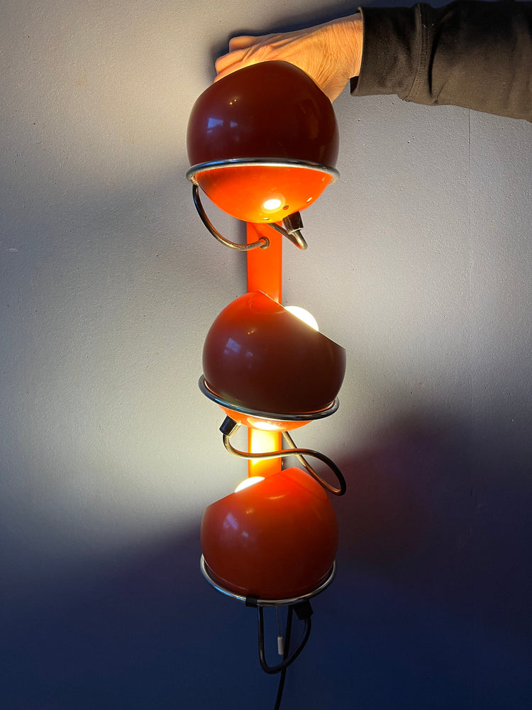 Mid Century Red GEPO Space Age Eyeball Wall Lamp