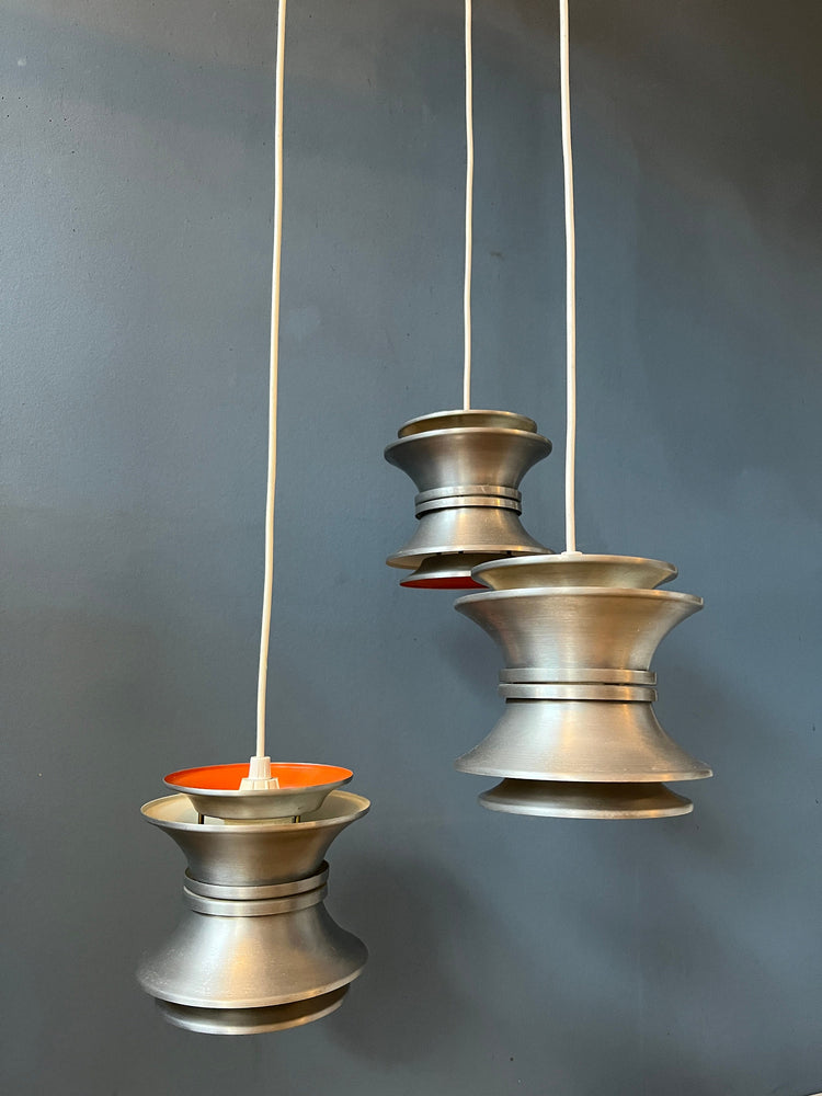 Space Age Lakro Cascade Pendant Light | Midcentury Modern Lamp | Carl Thore Trava | Vintage Orange 70s