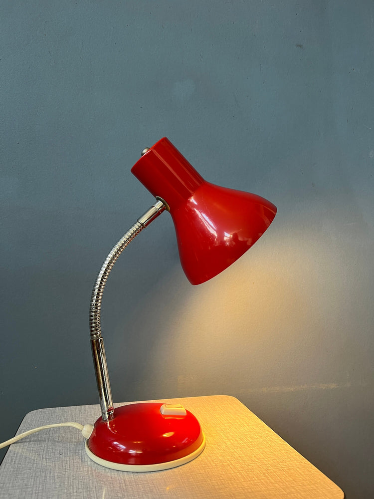 Vintage Flexible Red Spage Age Table Lamp