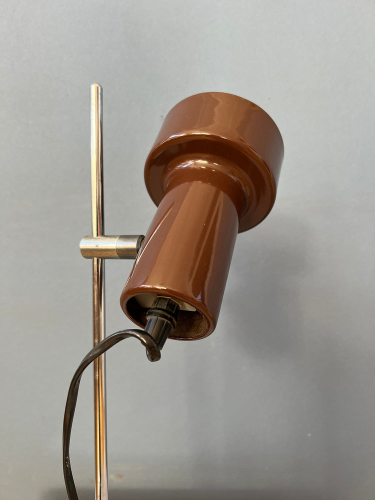 Vintage Brown Adjustable Space Age Desk Lamp