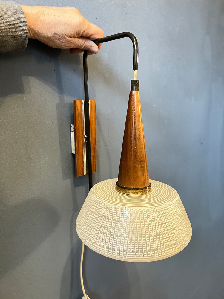 Vintage Opaline Glass Lamp | Louis Kalff | Mid Century Light | White | 70s |