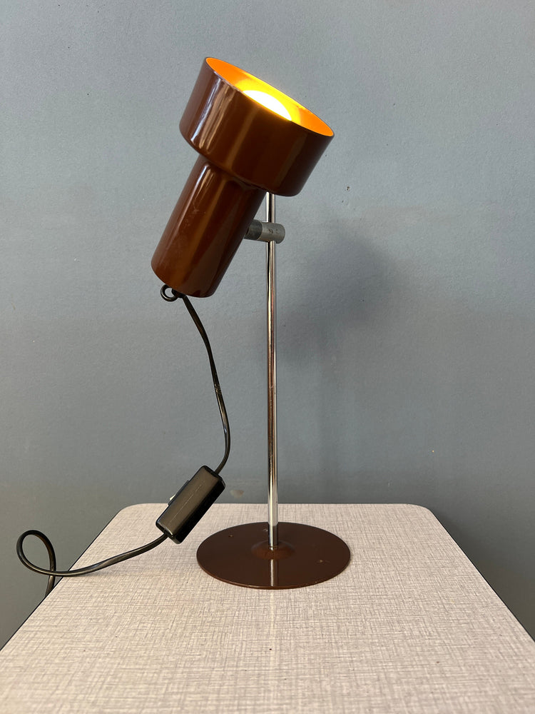 Vintage Brown Adjustable Space Age Desk Lamp
