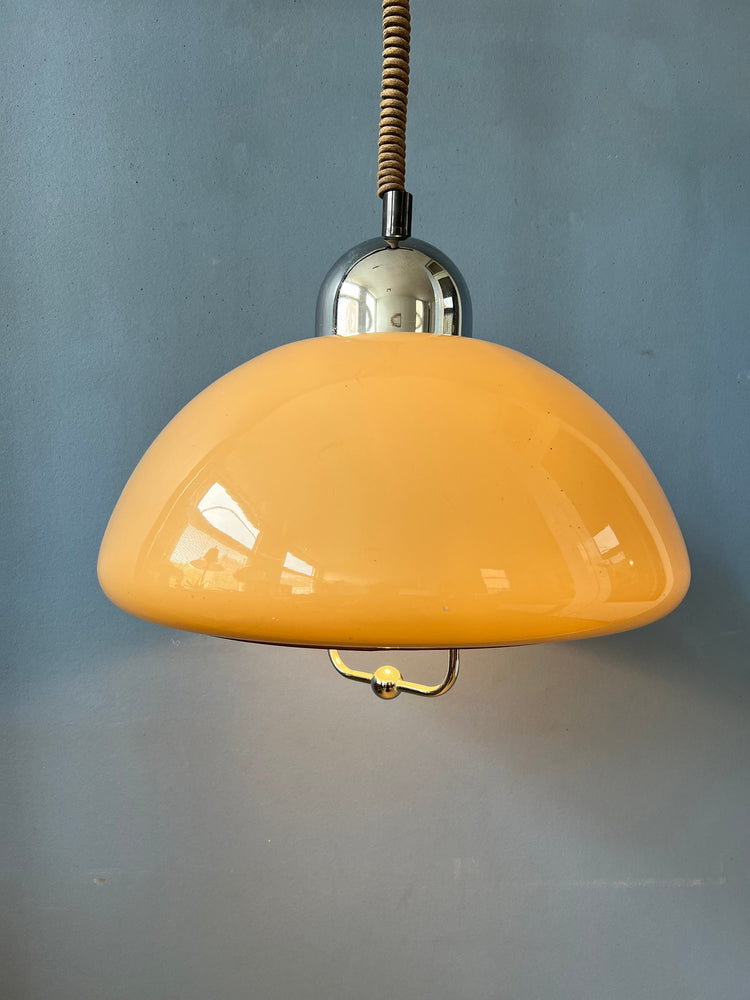 Space Age Dijkstra Pendant Light / Beige Vintage Lamp / Mid Century Ceiling Lighting