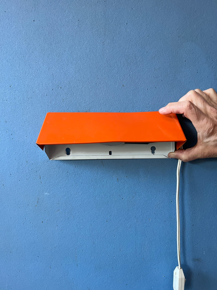 Small Mid Century Red/Orange Wall Lamp by Anvia / Bedside Light