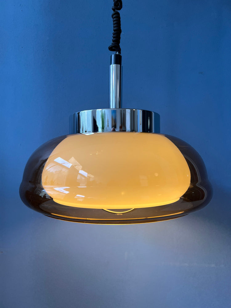 Mid Century Pendant Lamp by Herda / Vintage Space Age Ceiling Light