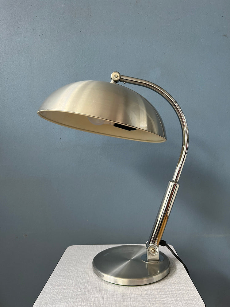 Vintage Hala Busquet / Hala 144 Table Lamp by Herman Busquet - Silver Bauhaus Desk Lamp