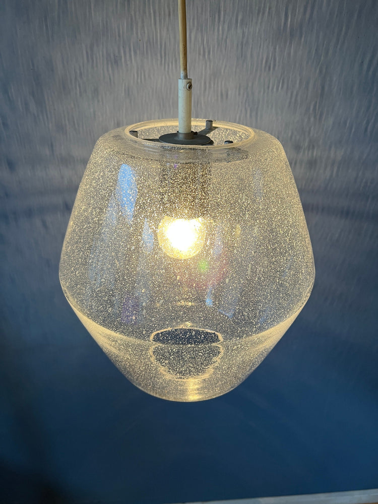 Midcentury RAAK Pendant / Kristall B1217 / Glass Lamp / Murano / Opaline Christal Light