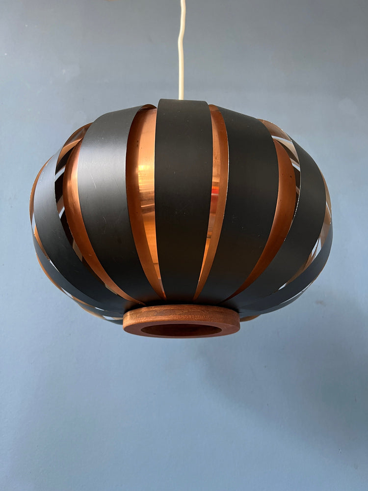 Mid Century Werner Schou Style Light Fixture / Space Age 'Moon' Pendant Lamp